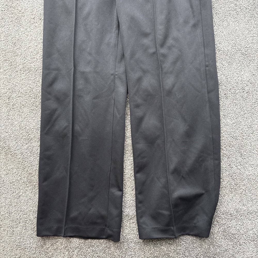 VTG NOS Womens L Monsanto Visa Knit Pants Black Pull On Wide Leg 1970s Mod - Picture 3 of 13